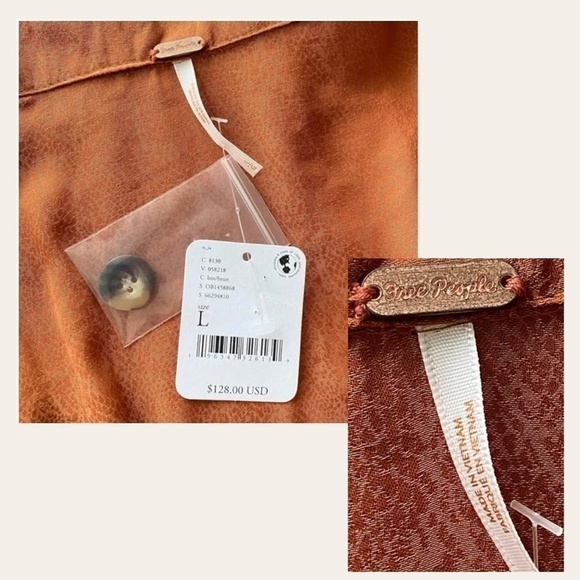 FREE PEOPLE NWT Simone Long Sleeve Blazer/Wrap-Style MiniDress-Cinnamon/LG - Picture 11 of 15